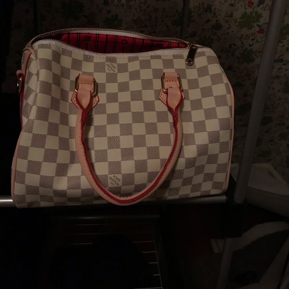 White checkered bag